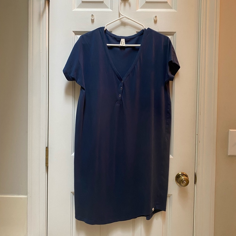 Pact Organic Cotton Maternity Nightgown - French Navy, Small